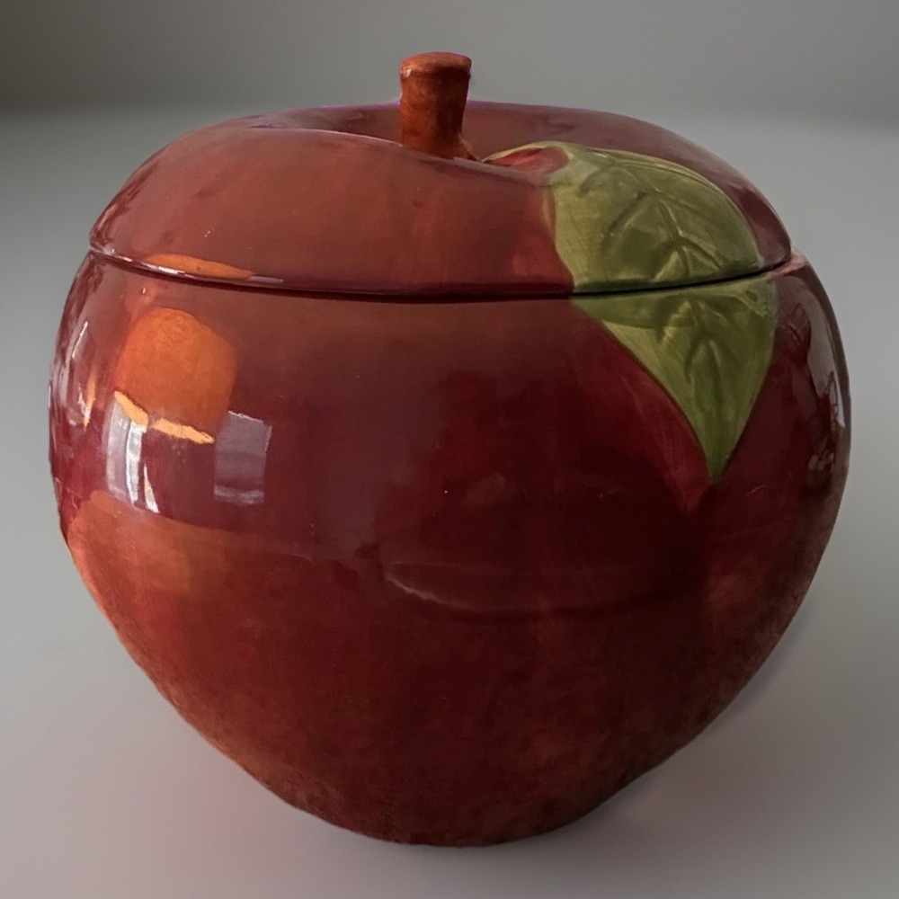 Franciscan Apple Cookie Jar / Vintage Cookie Jar / Made In Portugal